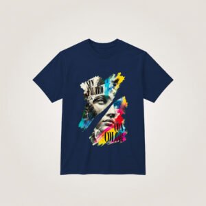 Mármol sin filtro, con color — Camiseta azul marino
