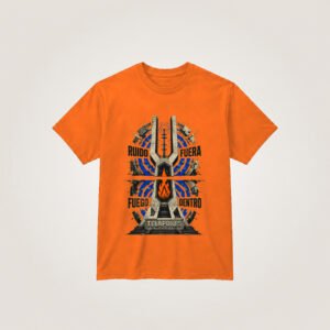 Torre brutalista: ruido fuera, fuego dentro — Camiseta naranja