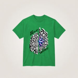 No encajo, destaco: geometría iridiscente — Camiseta verde