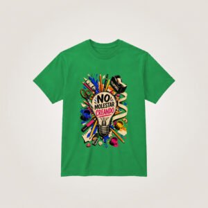 Escritorio creativo en forma de bombilla — Camiseta verde