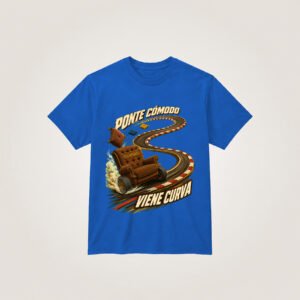 Sillón de rally en curva imposible — Camiseta azul