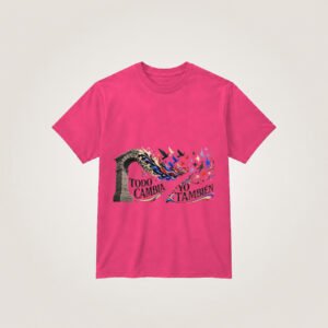 Arco, cintas, aves y estrellas — Camiseta rosa